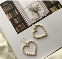 Arzonai European and American Hot-Selling Fashion Personality Original Geometric Hoop Earrings Swirl Petals Minimalist Earrings Women - Free Size, Alloy,  Pearl,  Pack of1